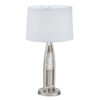 Danie Table Lamp, 4 Way Switch, Clear Glass Tube, Silver Metal 28 Inch