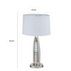 Danie Table Lamp, 4 Way Switch, Clear Glass Tube, Silver Metal 28 Inch