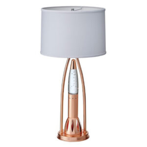 Gerry Table Lamp with 3 Bulb 4 Way Socket Switch, Copper Metal 30 Inch