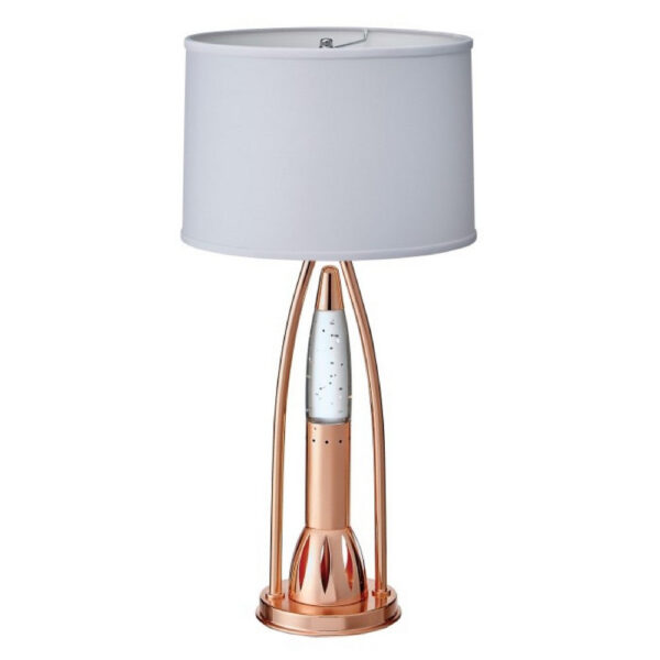 Gerry Table Lamp with 3 Bulb 4 Way Socket Switch, Copper Metal 30 Inch