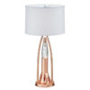 Gerry Table Lamp with 3 Bulb 4 Way Socket Switch, Copper Metal 30 Inch