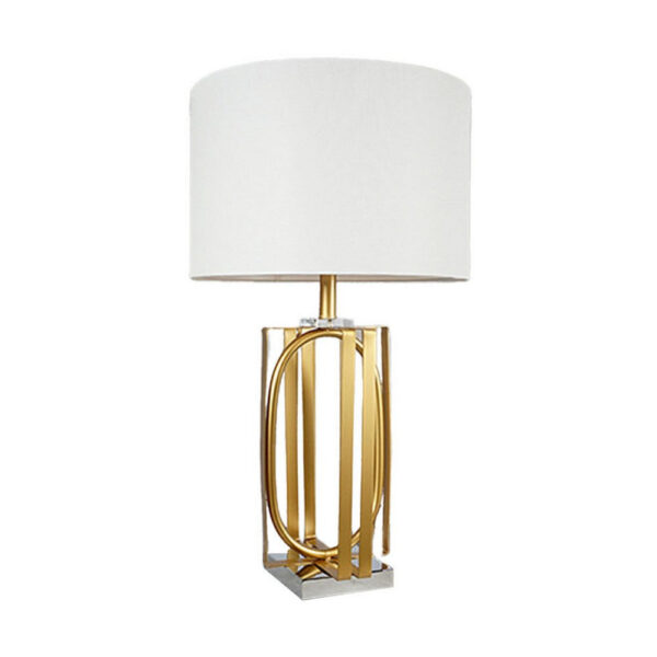 Limy 2pc Table Lamp Set, White Shade, Gold and Chrome Base, 29 Inch