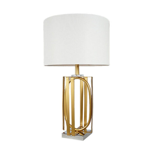 Limy 2pc Table Lamp Set, White Shade, Gold and Chrome Base, 29 Inch