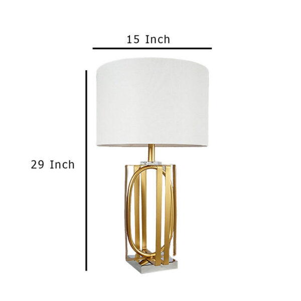 Limy 2pc Table Lamp Set, White Shade, Gold and Chrome Base, 29 Inch