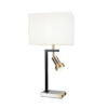 Limy 2pc Table Lamp Set, White Shade, Chrome and Black Frame, 29 Inch