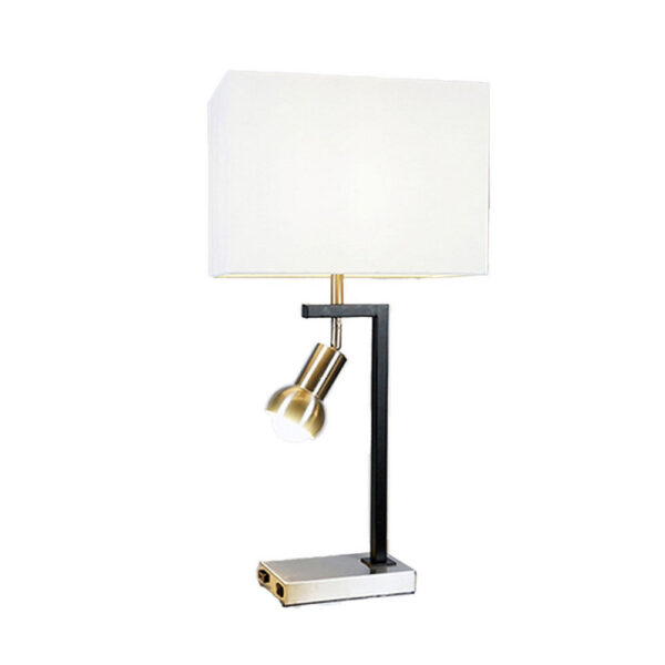 Limy 2pc Table Lamp Set, White Shade, Chrome and Black Frame, 29 Inch