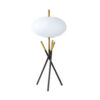 Azy Table Lamp, Frosted White Shade, Tripod Base, Black Gold, 30 Inch