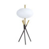 Azy Table Lamp, Frosted White Shade, Tripod Base, Black Gold, 30 Inch