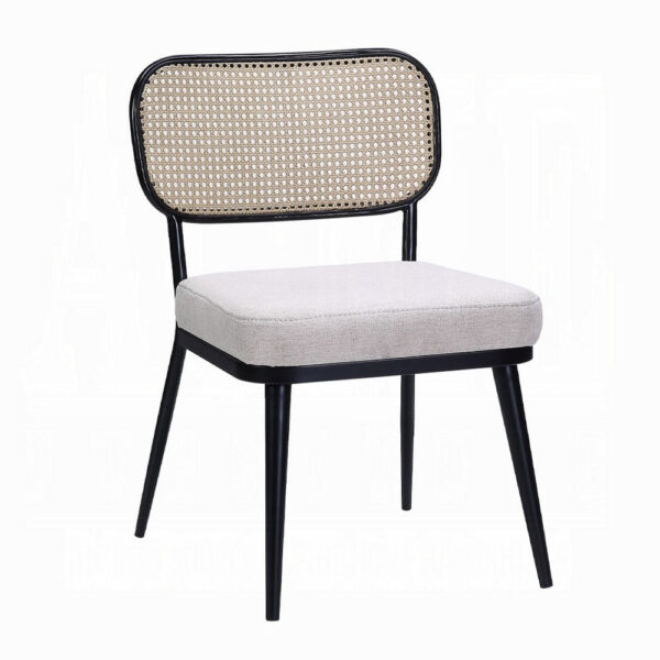 Col 3pc Accent Table and Chair Set, Black Legs, Glass Top, Padded Seat