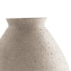 Dale 17 Inch Round Polyresin Vase, Tightly Ribbed Texture, Antique Beige