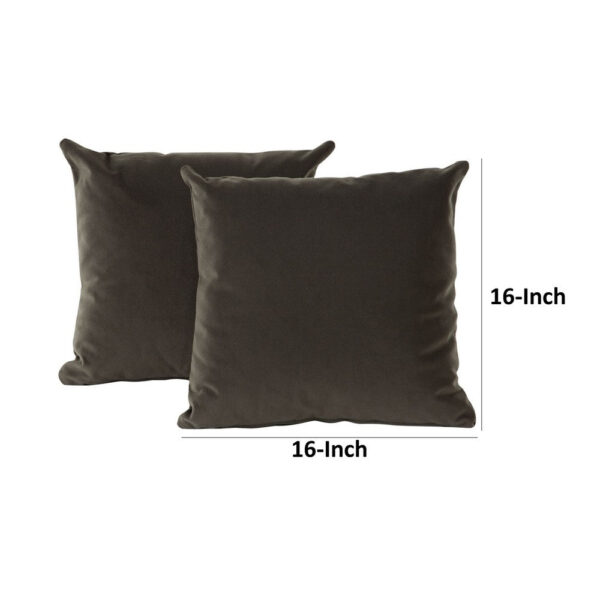Wily Accent Pillow Set of 2, Dual Sided Moss Green Velvet, 16 Inch