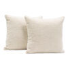 Wily Accent Pillow Set of 2, 16 Inch Square, Bone White Boucle Fabric