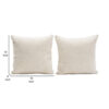 Wily Accent Pillow Set of 2, 16 Inch Square, Bone White Boucle Fabric