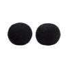 Wily Accent Pillow Set of 2, 10 Inch Round Ball, Black Faux Sheepskin