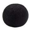 Wily Accent Pillow Set of 2, 10 Inch Round Ball, Black Faux Sheepskin
