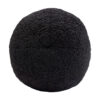 Wily Accent Pillow Set of 2, 10 Inch Round Ball, Black Faux Sheepskin
