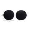 Wily Accent Pillow Set of 2, 10 Inch Round Ball, Black Faux Sheepskin