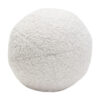 Wily Accent Pillow Set of 2, 10 Inch Round Ball, White Faux Sheepskin