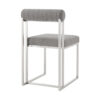 Tasie Dining Chair Set of 2, Stainless Steel, Gray Tufted Polyester