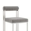 Tasie Dining Chair Set of 2, Stainless Steel, Gray Tufted Polyester