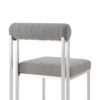Tasie Dining Chair Set of 2, Stainless Steel, Gray Tufted Polyester