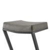 Alta Backless Counter Stool, Z Black Iron Footrest, Gray Faux Leather