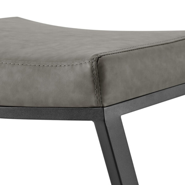 Alta Backless Counter Stool, Z Black Iron Footrest, Gray Faux Leather
