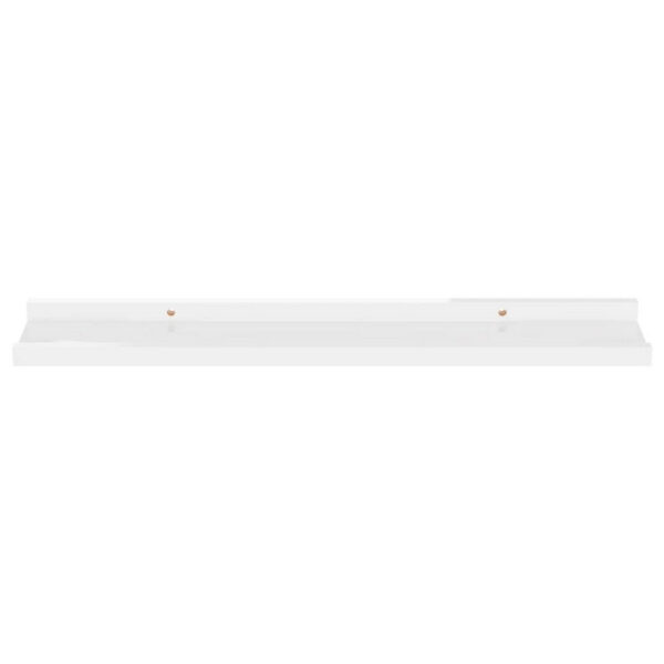 4pc Wall Mounted Floating Display Shelf Set, High Gloss White Wood