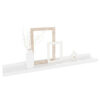 4pc Wall Mounted Floating Display Shelf Set, High Gloss White Wood