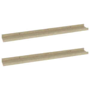 Wall Mounted Floating Decorative Shelves Set of 2, 31 Inch, Sonoma Oak Brown