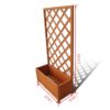 Biny Outdoor Garden Planter, Built In Trellis, Natural Brown Solid Wood