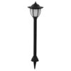 Myna Outdoor Solar-Power Lamp Set of 3, White LED, Classic Black Finish