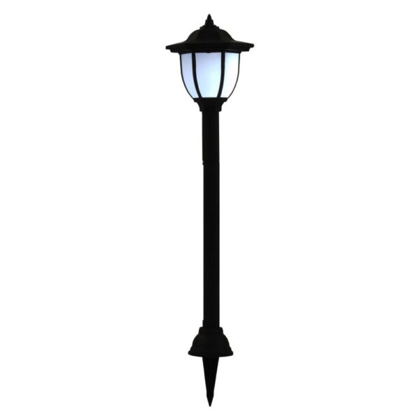 Myna Outdoor Solar-Power Lamp Set of 3, White LED, Classic Black Finish
