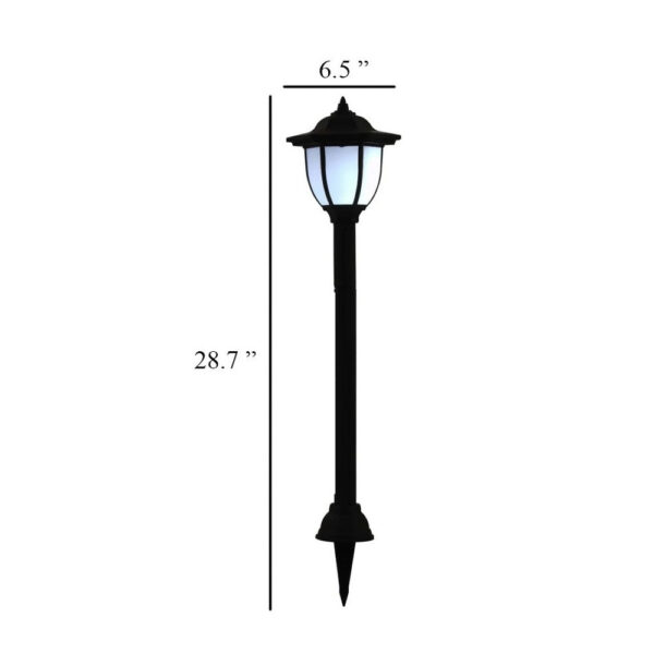 Myna Outdoor Solar-Power Lamp Set of 3, White LED, Classic Black Finish