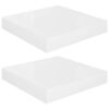 Hannah Floating Wall Shelf Set of 2, 9x9 inch High gloss White Honeycomb