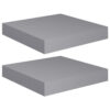 Hannah Floating Wall Shelf Set of 2, 9x9 Square Frame, Gray Honeycomb, Metal
