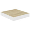 Hannah Floating Wall Shelf Set of 2, 9x9 Square Frame, Oak-White Honeycomb