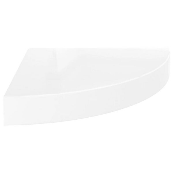 Phoebs Floating Corner Wall Shelf Set of 2, Gloss White Honeycomb, 10 Inch