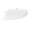 Phoebs Floating Corner Wall Shelf Set of 2, White Honeycomb, Rounded, 10 Inch