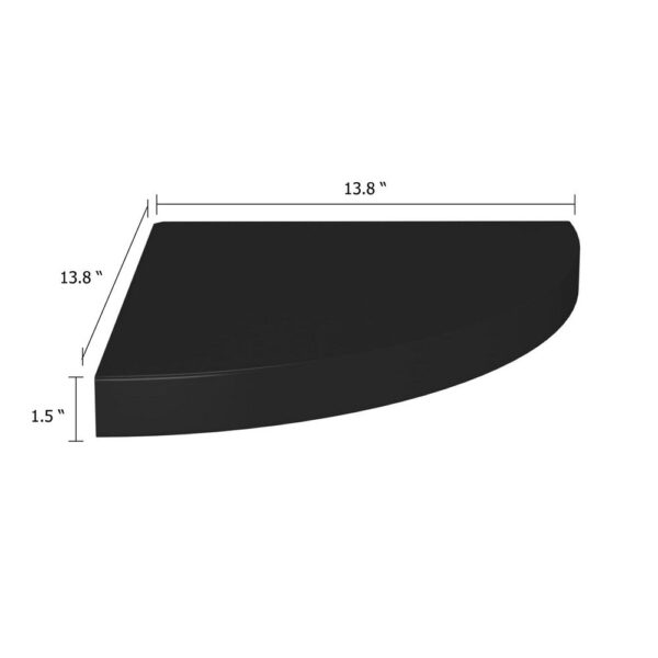 Phoebs Corner Wall- Mounted Shelf, Black Honeycomb, Metal Accents, 14 Inch