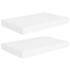 Yuna Floating Wall Shelf Set of 2, White Honeycomb MDF, Metal Accents, 16 Inch