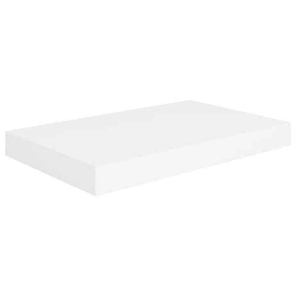 Yuna Floating Wall Shelf Set of 2, White Honeycomb MDF, Metal Accents, 16 Inch