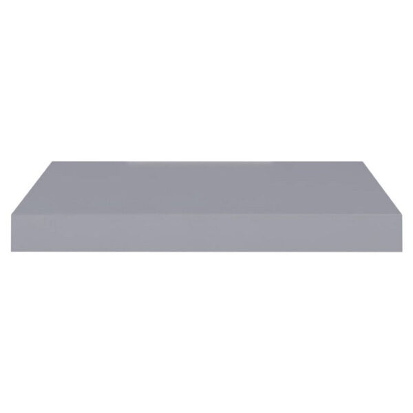 Yuna Floating Wall Shelf Set of 2, Gray Honeycomb MDF, Metal Accents, 16 Inch