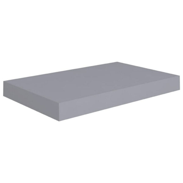Yuna Floating Wall Shelf Set of 2, Gray Honeycomb MDF, Metal Accents, 16 Inch