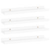 Suzzy Wall Mounting Shelves Set of 4, Floating Design, White Wood, 16 Inch