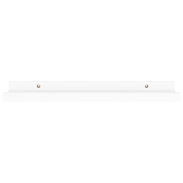 Suzzy Wall Mounting Shelves Set of 4, Floating Design, White Wood, 16 Inch