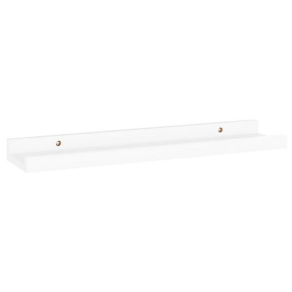 Suzzy Wall Mounting Shelves Set of 4, Floating Design, White Wood, 16 Inch