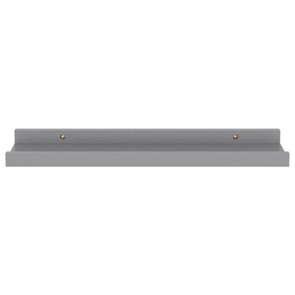 Suzzy Wall Mounting Shelves Set of 4, Floating Design, Gray Wood, 16 Inch