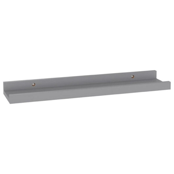 Suzzy Wall Mounting Shelves Set of 4, Floating Design, Gray Wood, 16 Inch