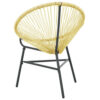 Jackie Outdoor Acapulco Chair, BeigePoly Rattan, Powder Coated Steel